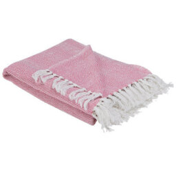 Beliani Blanket Tangier Cotton 130 X 160 Cm Pink
