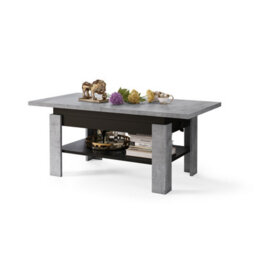 Heze Furniture Runa 2 In 1 Extending Coffee / Dining Table 130-170Cm - Concrete / Black - thumbnail 4
