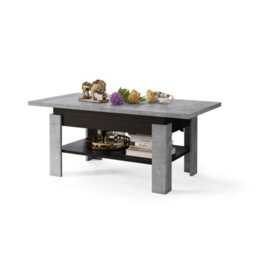 Heze Furniture Runa 2 In 1 Extending Coffee / Dining Table 130-170Cm - Concrete / Black - thumbnail 6