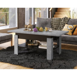 Heze Furniture Runa 2 In 1 Extending Coffee / Dining Table 130-170Cm - Concrete / Black - thumbnail 2