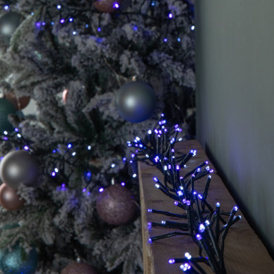 Samuel Alexander 18.5M 1440 Led Christmas Cluster Multi-Action String Lights With Timer In Blue, Purple & White - image 1