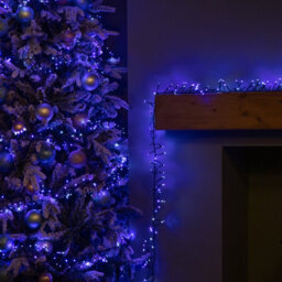 Samuel Alexander 18.5M 1440 Led Christmas Cluster Multi-Action String Lights With Timer In Blue, Purple & White - thumbnail 7