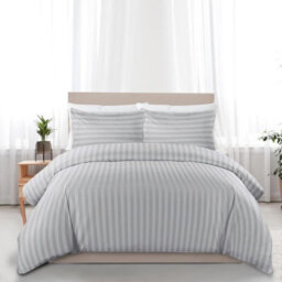 Aspire Homeware Silver Duvet Cover Complete Set, Reversible Modern Bedding Set, Double (L)200Cm X (W)200Cm - thumbnail 5