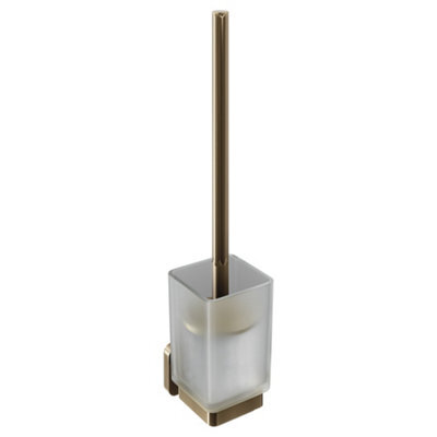 Toilet Brush Holder With Brush Wall Mounted Free Standing Glass Set - image 1
