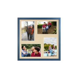 AK Frames 12X12 Navy Blue Sleek Multi Photo Frame With Ivory Mount - Holds 4 Apertures (4X) 6X4 Photos - thumbnail 1