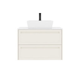 Royal Bathrooms Royal Bathroom Elmore 800mm Classic White Wall Mounted Bathroom Vanity Unit 2 Drawer Plain White Worktop With Cube Basin - thumbnail 7