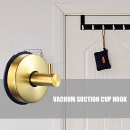 2 Pack Stainless Steel Suction Cup Hooks, For Bathroom, Kitchen, Shower, Tile Hooks (Gold) - thumbnail 5
