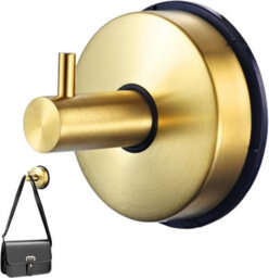 2 Pack Stainless Steel Suction Cup Hooks, For Bathroom, Kitchen, Shower, Tile Hooks (Gold) - thumbnail 4