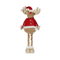Samuel Alexander 1M Tall Plush Festive Golden Comet Christmas Decoration With Extendable Legs - thumbnail 1