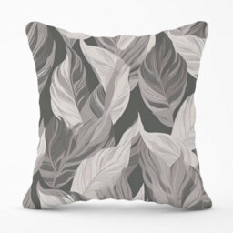 Warren Reed Designer Grey Floral Leaves Outdoor Cushion 45Cm X 45Cm - thumbnail 1