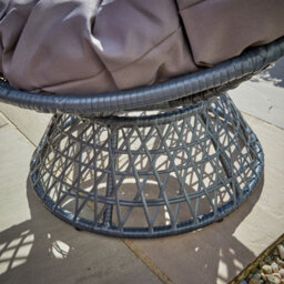 Home Source Oasis Dark Grey Cushioned Round Outdoor Papasan Chair - thumbnail 4
