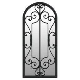 Berkfield Mirror Black 100X45 Cm Iron For Indoor Use - thumbnail 2