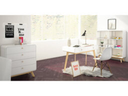 Dorel Cassie 2 Drawer Desk In White 500X790X1200 mm - thumbnail 4