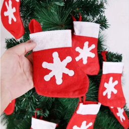 Amorly 36Pcs Mini Christmas Stocking Candy Pouch Bags, Snowflake Tableware Holders, Hanging Ornaments For Christmas Tree Fireplace Decor - thumbnail 7
