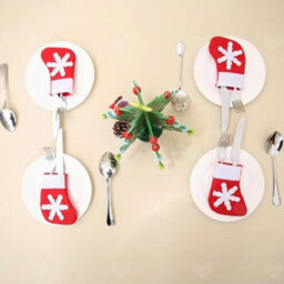 Amorly 36Pcs Mini Christmas Stocking Candy Pouch Bags, Snowflake Tableware Holders, Hanging Ornaments For Christmas Tree Fireplace Decor - thumbnail 6