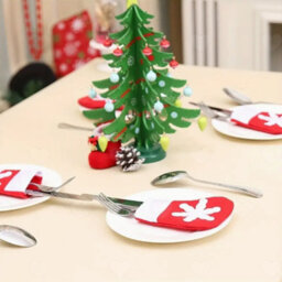 Amorly 36Pcs Mini Christmas Stocking Candy Pouch Bags, Snowflake Tableware Holders, Hanging Ornaments For Christmas Tree Fireplace Decor - thumbnail 5