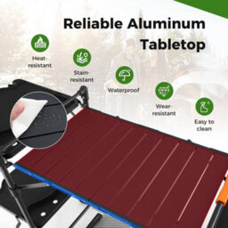 Folding Outdoor Cooking Station Camping Kitchen Table W/ 4 Side Tables - thumbnail 4