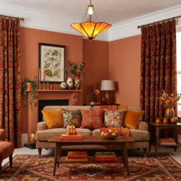 Happy Homewares Orange Amber Chic Tiffany Glass Easy Fit Pendant Shade With Chains - thumbnail 6