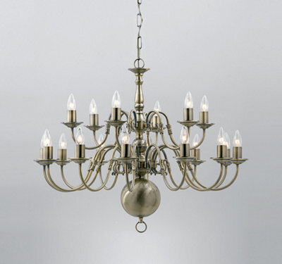 Luminosa Lighting Luminosa Flemish Antique Brass 18 Arm Chandelier