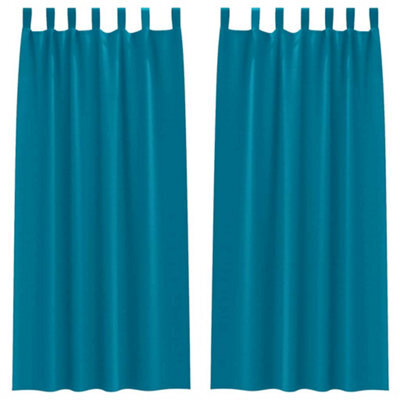 Berkfield Modern Curtains With Curtains 2 Pcs Turquoise Polyester - image 1