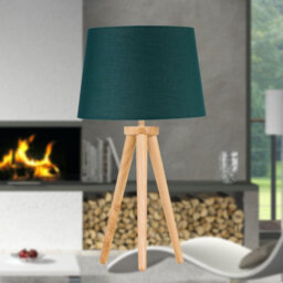 First Choice Lighting Voyage - Light Oak Table Lamp Or Bedside Light With Dark Green Shade - thumbnail 4