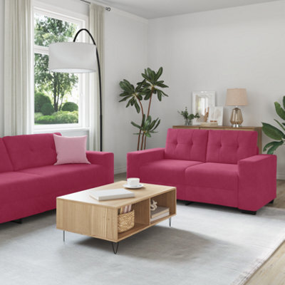 Vidaxl Sofa Set 2 Pcs Wine Red 221 X 78 X 80 Cm Velvet - image 1