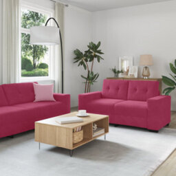 Vidaxl Sofa Set 2 Pcs Wine Red 221 X 78 X 80 Cm Velvet - thumbnail 1