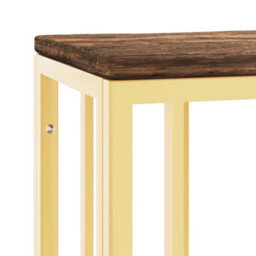 Berkfield Modern Console Table Gold Stainless Steel And Solid Wood Reclaimed - thumbnail 5
