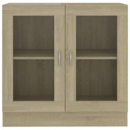 Berkfield Vitrine Cabinet Sonoma Oak 82.5X30.5X80 Cm Engineered Wood - thumbnail 6