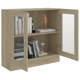 Berkfield Vitrine Cabinet Sonoma Oak 82.5X30.5X80 Cm Engineered Wood - thumbnail 4