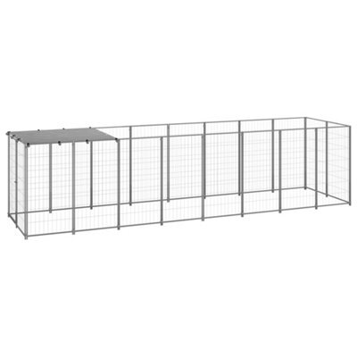 Walplus Outdoor Dog Kennel Silver 4.84 M² Steel - image 1