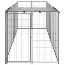 Walplus Outdoor Dog Kennel Silver 4.84 M² Steel - thumbnail 3