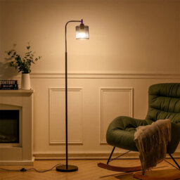 Living And Home Industrial Metal Floor Lamp Floor Light With Mesh Lampshade And Foot Switch
