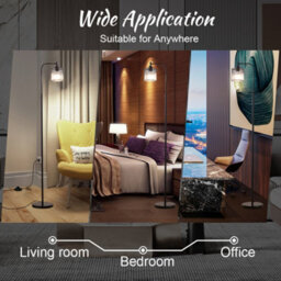Living And Home Industrial Metal Floor Lamp Floor Light With Mesh Lampshade And Foot Switch - thumbnail 8