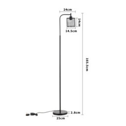 Living And Home Industrial Metal Floor Lamp Floor Light With Mesh Lampshade And Foot Switch - thumbnail 9