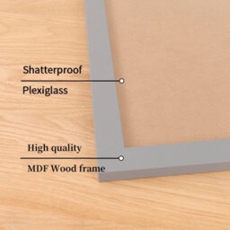 A3 Grey Picture Frame Photo Frame Perspex Sheet For Wall Or Table, Landscape Portrait Orientation 29.7 X 42 Cm (11.7 X 16.5 Inch) - thumbnail 5