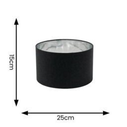 Valuelights Reni Black & Silver Inner Drum Ceiling Lamp Shade (D)25Cm - thumbnail 8