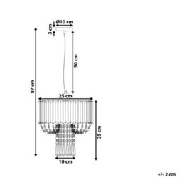Wyld And Coco Pendant Lamp Transparent Glass 83 Cm Drop Gloss Finish, Modern Chandelier Lighting - thumbnail 3