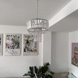 Wyld And Coco Pendant Lamp Transparent Glass 83 Cm Drop Gloss Finish, Modern Chandelier Lighting - thumbnail 2