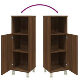 Walplus Bathroom Cabinet Brown Oak 30X30X95 Cm Engineered Wood - thumbnail 9