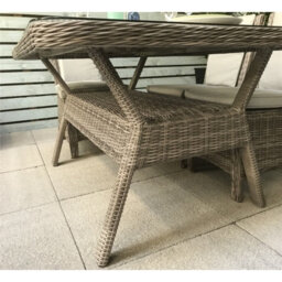 Signature Weave Alexandra Wicker Rectangular 6 Seater Dining Table Grey - thumbnail 2