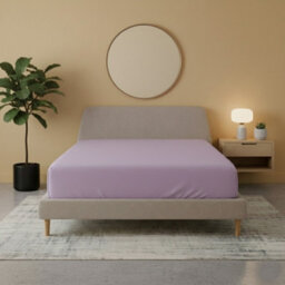 Flannelette Fitted Sheet Soft Brushed Cotton Bedding Warmth Comfort Lilac