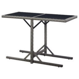 Walplus Garden Table Anthracite 110X53X72 Cm Glass And Poly Rattan - thumbnail 4