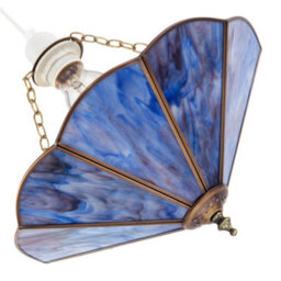 Happy Homewares Lavender Purple Chic Tiffany Glass Easy Fit Pendant Shade With Chains - thumbnail 4