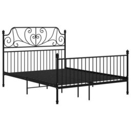 Berkfield Bed Frame Black Metal 160X200 Cm - thumbnail 2