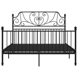 Berkfield Bed Frame Black Metal 160X200 Cm - thumbnail 3
