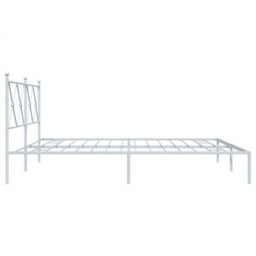 Berkfield Metal Bed Frame Without Mattress With Headboard White 183X213Cm - thumbnail 5