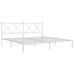 Berkfield Metal Bed Frame Without Mattress With Headboard White 183X213Cm - thumbnail 3