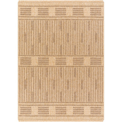 Livabliss Mirage-Cottage Tan Brown Fringe In- & Outdoor Jute-Look Rug 120 X 170 Cm Easy Care, Non Shedding - image 1