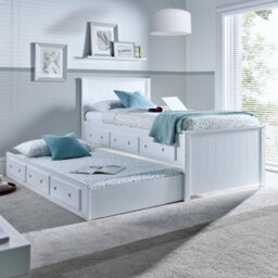 Bedmaster Zara White 3 Drawer Storage Guest Bed With Spring Mattresses - thumbnail 3